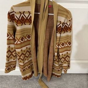 Flying Tomato Geometric Brown and Tan Blazer